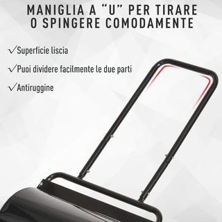 Rullo da Giardino Φ32X50Cm in Metallo Impermeabile Nero, Capacità Fino a 38 Litri (Acqua o Sabbia)