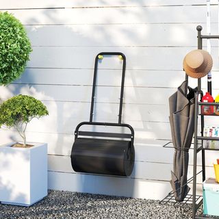 Rullo da Giardino Φ32X50Cm in Metallo Impermeabile Nero, Capacità Fino a 38 Litri (Acqua o Sabbia)