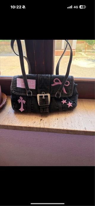 Borsa in jeans con patch