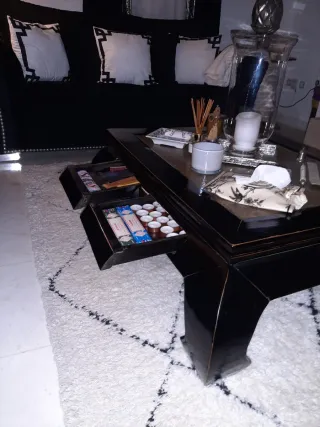 Mesa Centro Oriental Iroco Macizo original.