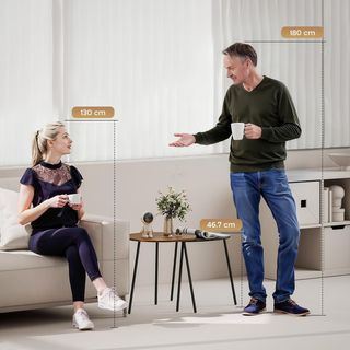 Set di 2 tavolini impilabili, tavolini bassi con struttura in metallo per soggiorno, camera da letto e ufficio, noce e nero