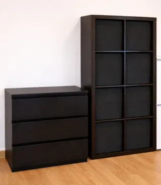 Muebles cajonera y estantería de cubos