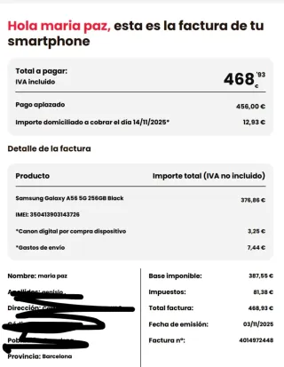 Samsung Galaxy A56 Gris Casi Nuevo