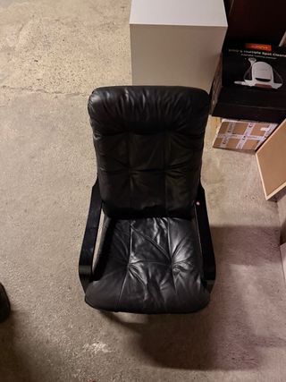 Sillón relax cuero negro