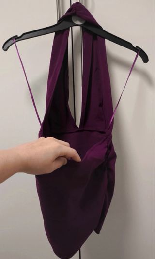 Top Zara Halter Morado Talla L