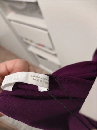 Top Zara Halter Morado Talla L