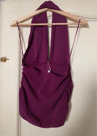 Top Zara Halter Morado Talla L