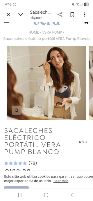 SIN USAR Nuevo Sacaleches eléctrico portátil Vera