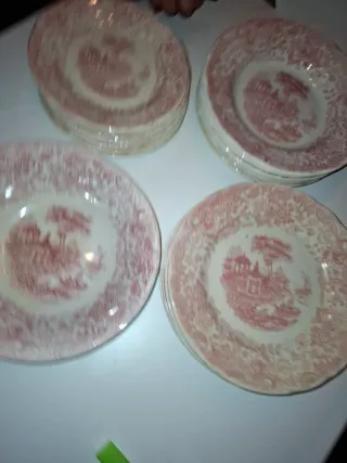 Servicio vintage inglés Ironstone rojo  6 personas