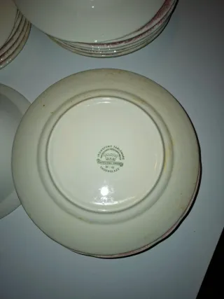 Servicio vintage inglés Ironstone rojo  6 personas