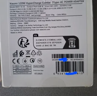 2 Cargadores Xiaomi 120W Hyper Charge Combo 26e