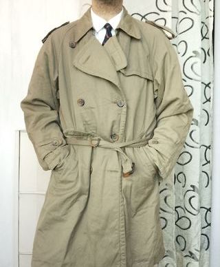 Trench coat uomo Bugatti doppiopetto beige vintage