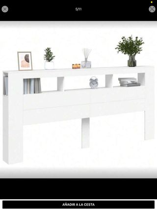 Cabecero blanco de madera