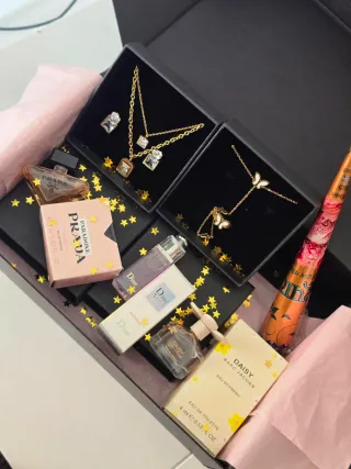 Set de Joyería y Perfumes Dior, Prada, Marc Jacobs