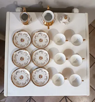 Servizio caffè Bavaria porcellana e oro anni 50/60