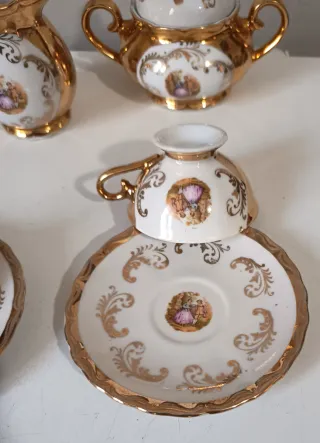 Servizio caffè Bavaria porcellana e oro anni 50/60