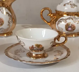 Servizio caffè Bavaria porcellana e oro anni 50/60