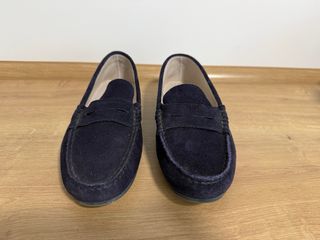 Mocasines T.39 niño serraje azul marino