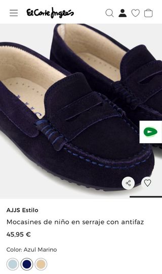 Mocasines T.39 niño serraje azul marino