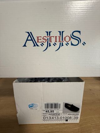 Mocasines T.39 niño serraje azul marino