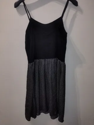 Vestito estivo nero con pois taglia XS