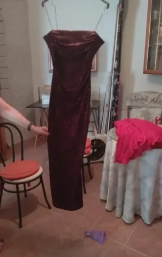 Vestido Terciopelo Rojo Años 90