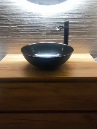 Lavabo Salgar Lokum Negro Mate