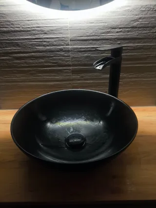 Lavabo Salgar Lokum Negro Mate