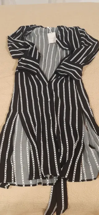 Vestido largo rayas blanco y negro