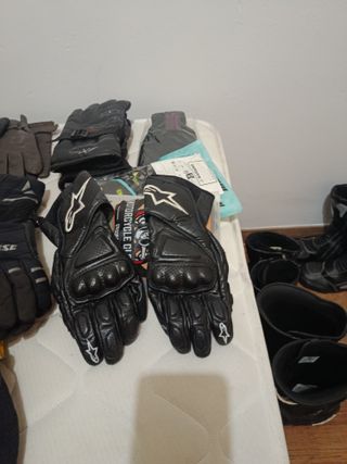 Mono de moto 2 piezas Botas y Guantes Cuero.