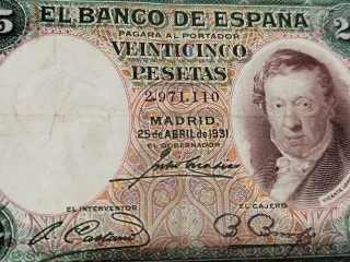 Billete 25 Pesetas El Banco de España 1931