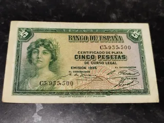 Billete 5 Pesetas Banco de España 1935