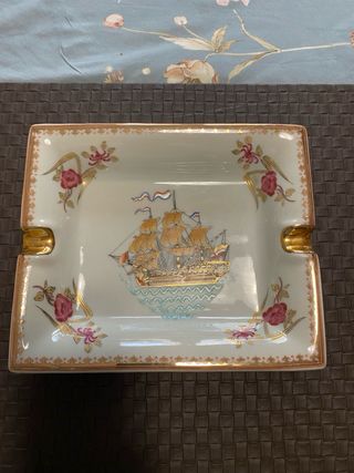 Cenicero antiguo chino barco velero