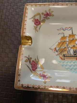 Cenicero antiguo chino barco velero