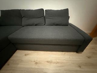 Sofá Cama Chaise Longue Gris Oscuro