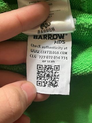 Felpa Barrow verde originale 14 anni streetwear