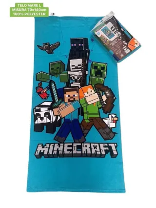 Telo Mare Minecraft 70x140cm 100% Poliestere