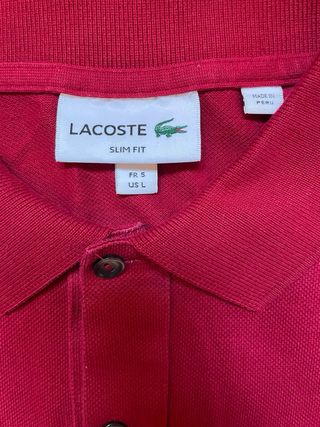 Polo Lacoste Rojo Talla L