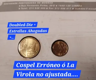 2 Moneda Conmemorativas Curso legal ERRORES 50CENT