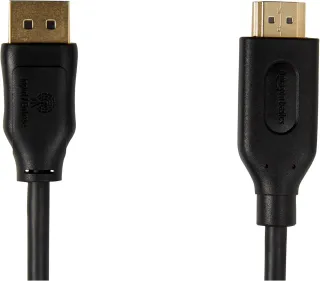 Amazon Basics Cable DisplayPort a HDMI de con Conectores bañados en Oro, 4.5 m, Negro