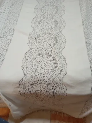 Colcha de cama de encaje blanco