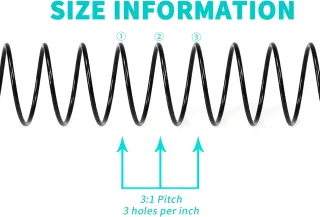 Espiral Metálica para encuadernar, paso 5:1, 8 mm