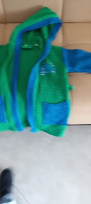 Accappatoio bimbo verde e blu