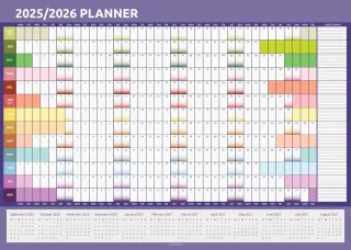 evelay Agenda de pared 2025 2026, tamaño A2 (59 cm x 42 cm)