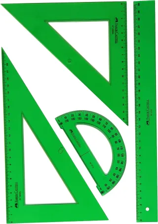 Faber-Castell 65021 - Pack Escolar - Escuadra - Cartabón