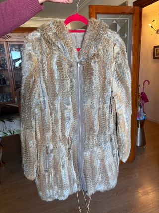 Abrigo reversible piel conejo