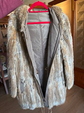 Abrigo reversible piel conejo