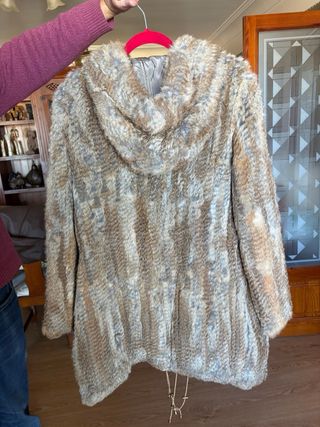 Abrigo reversible piel conejo