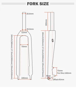Horquilla de Carbono Toseek 29 Gravel