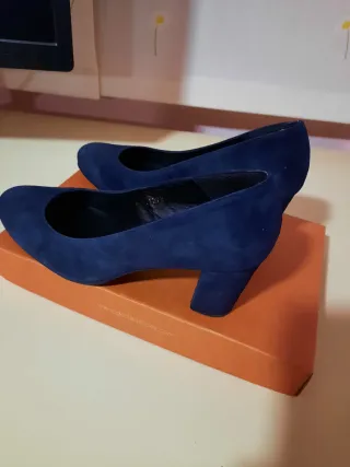 Zapatos GADEA Piel y Ante Azul T.38